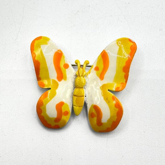 Vintage Enamel Butterfly Brooch Made in West Germany - Picture 2 of 4